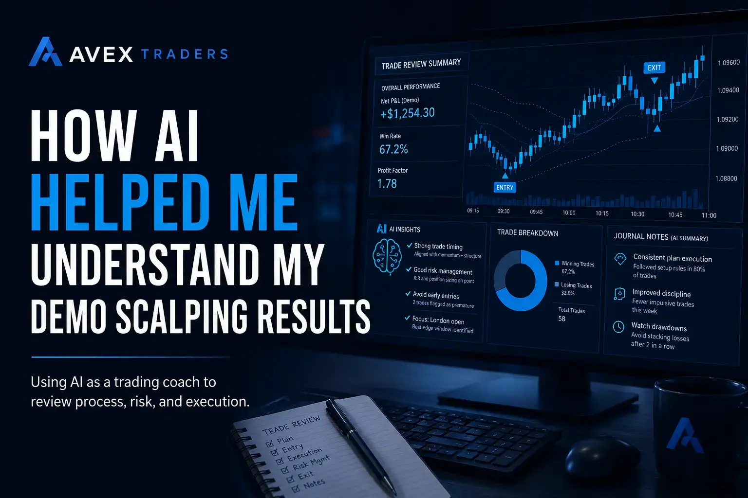 AI trading review of demo scalping results and risk discipline
