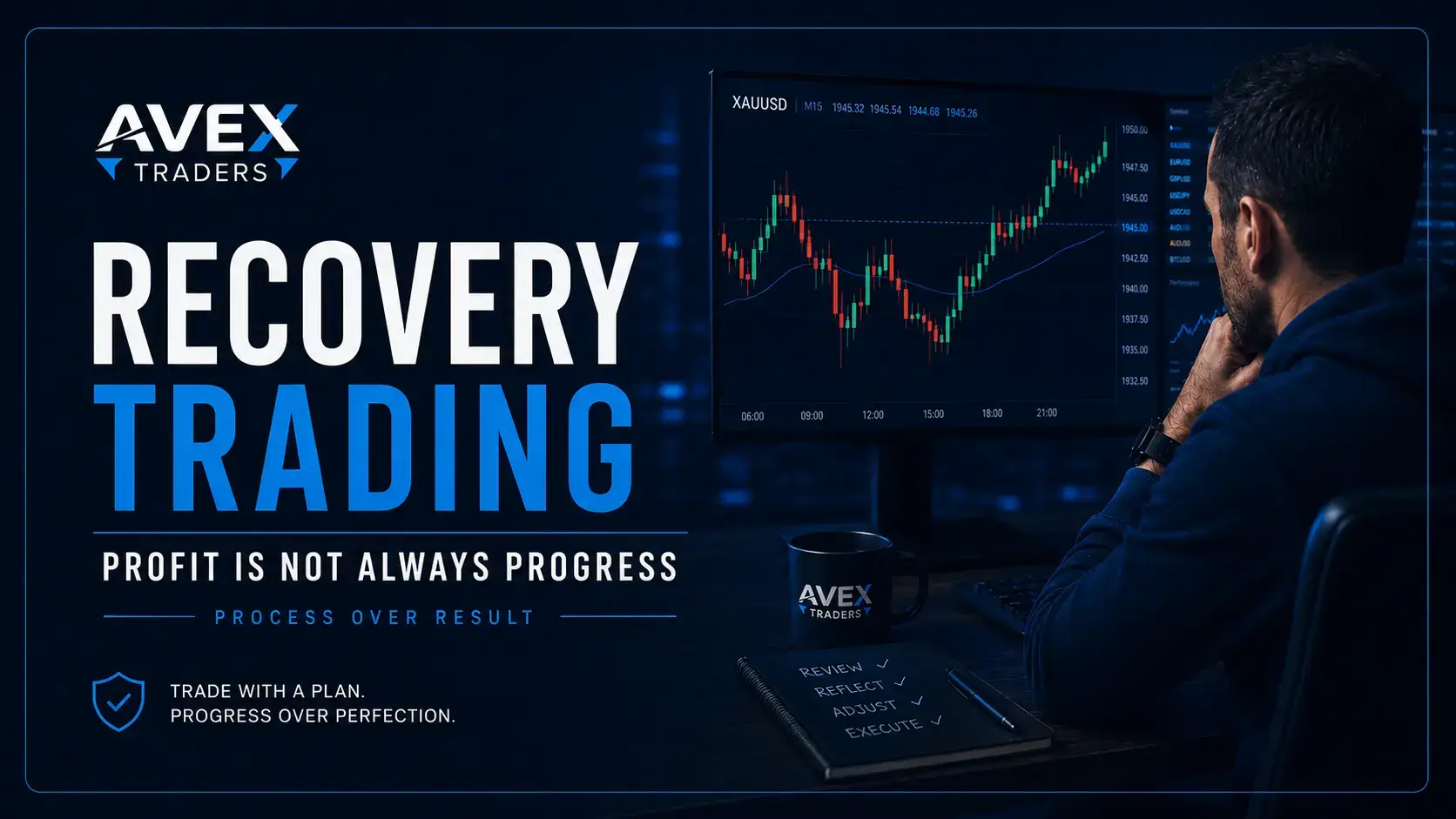 trader reviewing recovery trading results and daily loss discipline